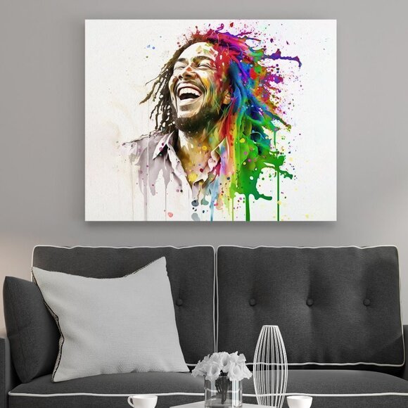 20x30 Bob Marley Smiling Fantasy Art Watercolor Oil Painting Poster Wall Art P…‎ - Picture 7 of 7